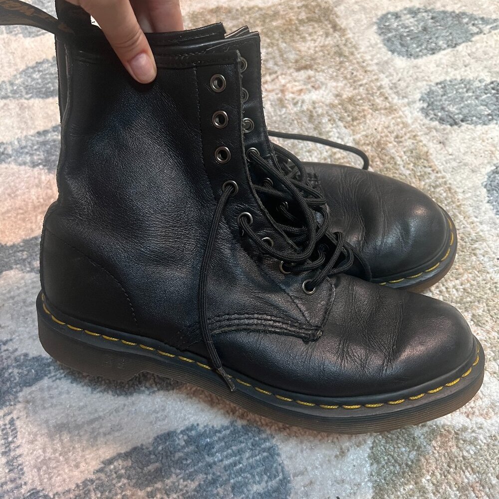 Dr. Martens Black Leather Combat Boots Sz US L 10 / 8 UK
